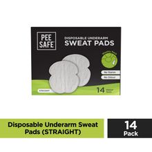 Pee Safe Disposable Underarm Sweat Pads (Straight) For Men & Women - Prevent Stains & Absorb Sweat (14pcs)