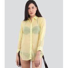 Da Intimo Solid Cover-Up Shirt - Yellow
