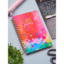 Doodle Collection Undated Wiro Bound A5 Daily Planner with Metal Corner Path to Progress Multicolor