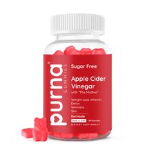 Purna Gummies Sugar Free Apple Cider Vinegar for Adults & Kids - Better Digestion & Clear Skin, 30 Day Pack