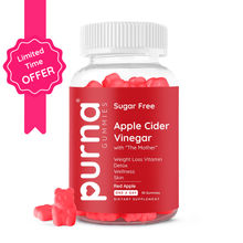 Purna Gummies Sugar Free Apple Cider Vinegar for Adults & Kids - Better Digestion & Clear Skin, 30 Day Pack