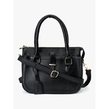 Yelloe Solid Black Handbag