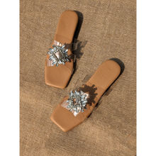 Devano Strappy Crystal Sliders Clear