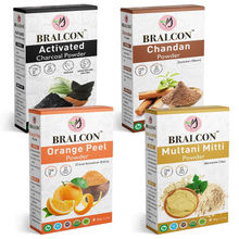 BRALCON Activated Charcoal, Chandan, Orange Peel & Multani Mitti Powder Combo