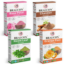 BRALCON Rose Petal, Chandan, Neem Leaf & Orange Peel Powder Combo