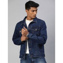 Urbano Fashion Men's Blue Regular Fit Washed Full Sleeve Denim Jacket