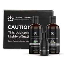 The Man Company Gift Set Cleanse Pack (Charcoal Shampoo + Face Wash + Body Wash)