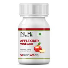 Inlife Apple Cider Vinegar Supplement, Weight Management, Metabolism, Detox - 600mg Veg Capsules