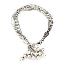 Neeta Boochra This Bracelet Is Crafted In Silver, Snake Chain With Silver Beads