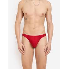 La Intimo Comfy Red Cotton Elastane Thong Brief