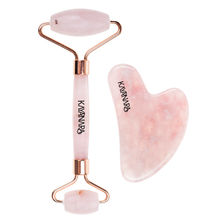 Kayanara Original Rose Quartz Stone Face Roller & Gua Sha Ma...