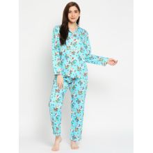 Pyjama Party Cereal Killer Button Down Pj Set - Pure Cotton Pj Set With Notched Collar - Blue
