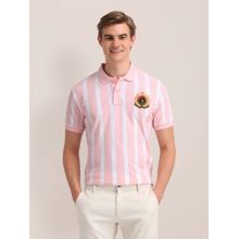 U.S. POLO ASSN. Vertical Striped Slim Fit Pink Polo T-Shirt