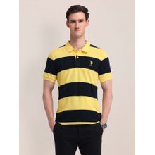 U.S. POLO ASSN. Horizontal Striped Slim Fit Multi-Color Polo T-Shirt