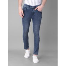 CRIMSOUNE CLUB Mens Navy Blue Skinny Jeans
