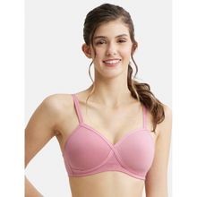 Jockey Fe40 Full Coverage Wirefree Padded T-shirt Bra With Crossover Style Pink