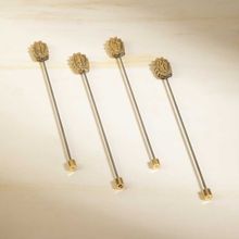 Freedom Tree Mahogany Pod Handcrafted Brass and Steel Stirrer