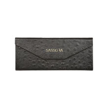 Sassora Black Genuine Leather Unisex Foldable Spectacle Case (M)