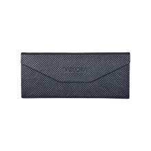 Sassora Navy Blue Genuine Leather Unisex Foldable Spectacle Case (M)