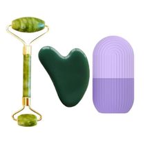 Getmecraft Jade Roller & Gua Sha Face Massager with Purple I...