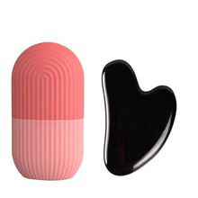 Getmecraft Pink Ice Roller & Black Obsidian Gua Sha Faical M...