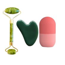Getmecraft Jade Roller & Gua Sha Face Massager with Pink Ice...