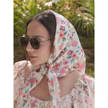 Hair Drama Co. Bloom Bandana Scarf- white