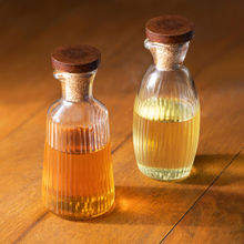 Ellementry Eva Oil and Vinegar Glass Bottles Set of 2 for Kitchen Storage