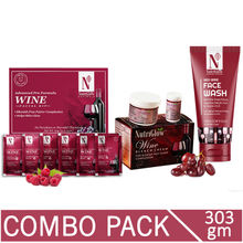 NutriGlow Natural's Advanced Pro Wine Combo Pack - Facial Kit + Bleach Cream + Face Wash