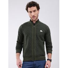 Monte Carlo Olive Full Sleeve Zipper Sweater