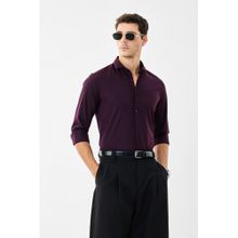 Snitch Burgundy Solid Formal Shirt for Men