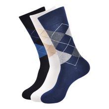 Balenzia Men Patterned Calf-Length Socks - Multi-Color (Pack of 3)