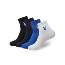 Balenzia Men Playboy High Ankle Socks - Multi-Color (Pack of 4)