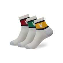 Balenzia Men Playboy High Ankle Socks - Multi-Color (Pack of 3)