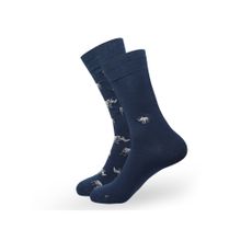 Balenzia Men WWF - India Formal Crew Socks - Navy Blue (Pack of 2)