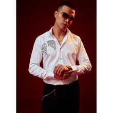 KALKI FASHION White Bead Collar Neck Casual Shirt