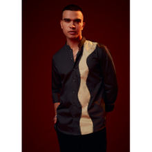 KALKI FASHION Black Patch Work Embellished Party Casual Shirt