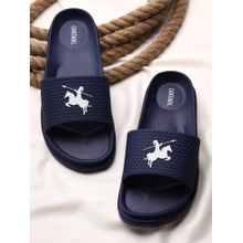 Cantabil Men Navy Blue Comfortable Self Design Sliders