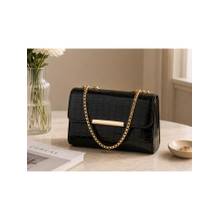 FARGO Croco Vegan Women's Handbag - Black (M)