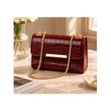 FARGO Croco Vegan Women's Handbag - Maroon (M)