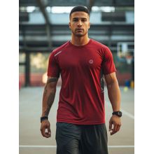 CHKOKKO Maroon Men Gym T-Shirt