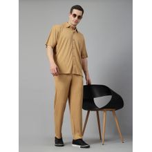 CHKOKKO Brown Men Summer Co-Ord (Set of 2)