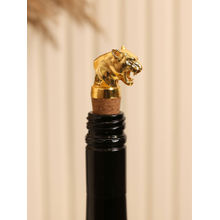 SABERA Panther Head Bottle Stopper In Gold Finish