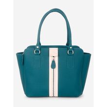 Yelloe Multi Compartment Trendy Handbag Turquoise Beige