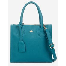 Yelloe Satchel Handbag Multi Compartment Turquoise