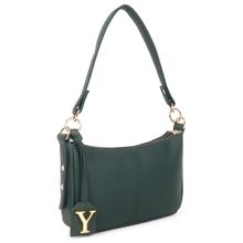 Yelloe Baguette Bag with Long Sling Green