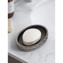 OBSESSIONS Polyresin Soap Dish with Hole, Dark Grey