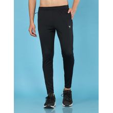 Technosport Men Solid Black Slim Fit Sports Trackpant