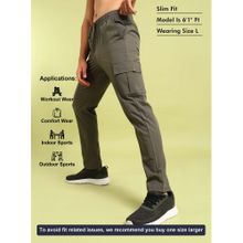 Technosport Men Solid Relax Fit Sports Cargo Trackpant