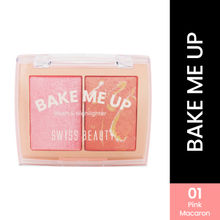 Swiss Beauty Bake Me Up Blush & Highlighter , 2-In-1 Baked Formula, Long-Lasting